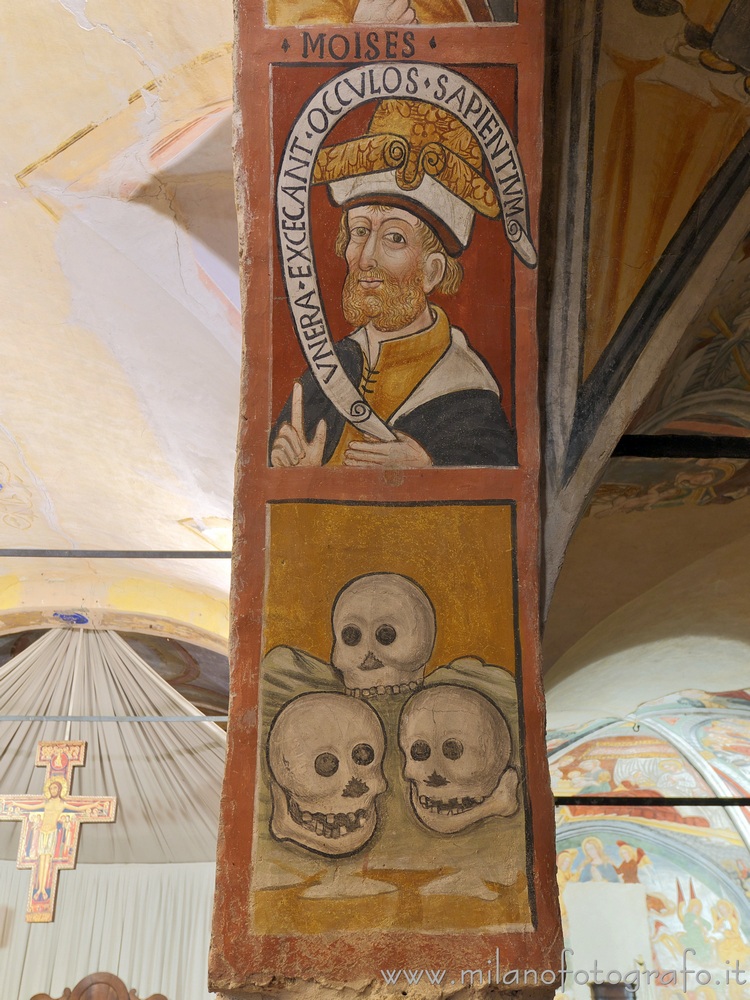 Cossato (Biella, Italy) - Frescoes on a column of the Church of San Pietro